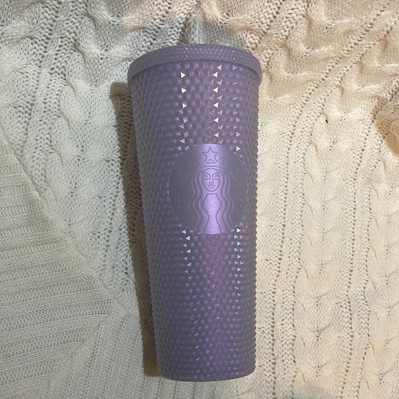 Starbucks Holiday 2021 Icy White Lilac Bling Studded 24 oz. Tumbler
